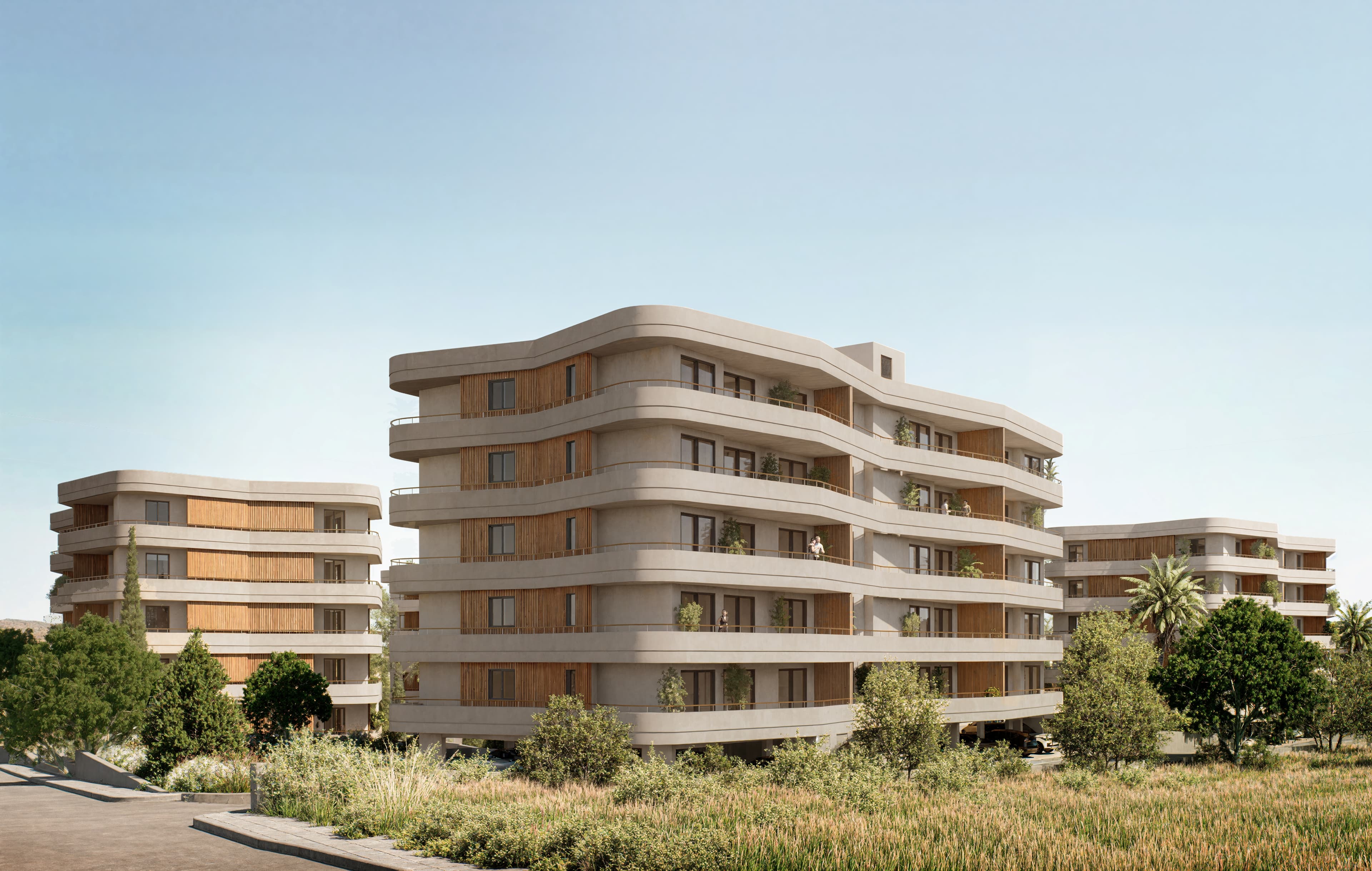 Nest Limassol — modern everyday-comfort residence in the established Germasogeia Village corridor with generous verandas and city and sea views.