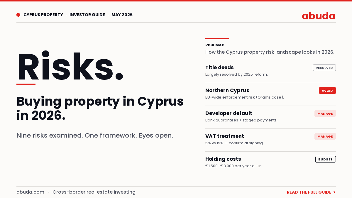 Abuda guide to the real risks of buying property in Cyprus in 2026